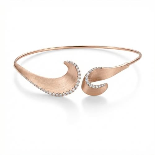 اسوارة الماس ذهب روز جولد عيار 18