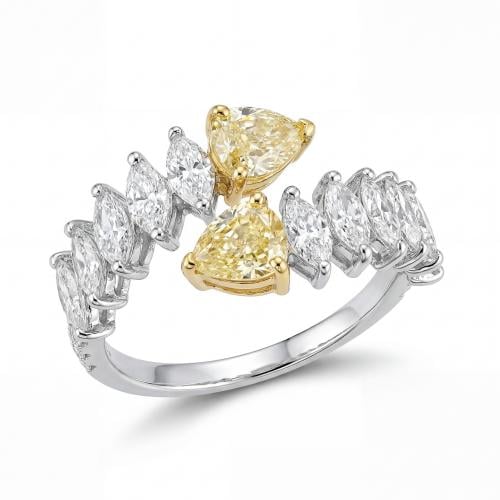 خاتم الماس ذهب ابيض عيار18