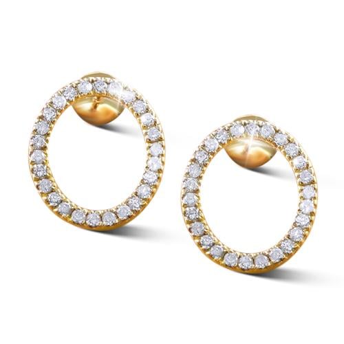 حلق ذهب اصفر والماس