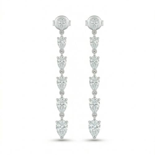 حلق ذهب ابيض والماس