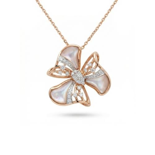 تعليقة الماس ذهب روز جولد عيار18