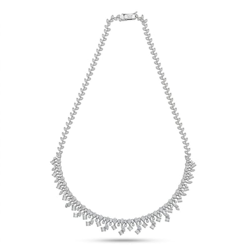 طقم ذهب ابيض والماس عيار18