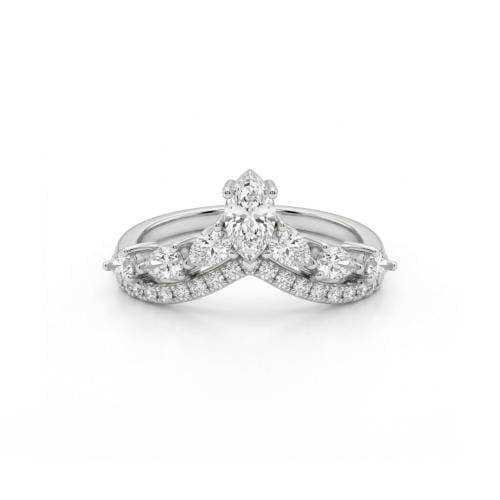 خاتم الماس ذهب ابيض عيار18