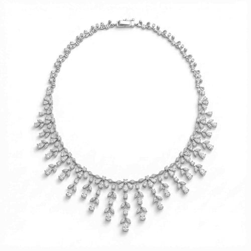 طقم ذهب ابيض والماس عيار18