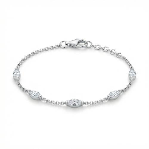 اسوارة الماس ذهب ابيض عيار 18