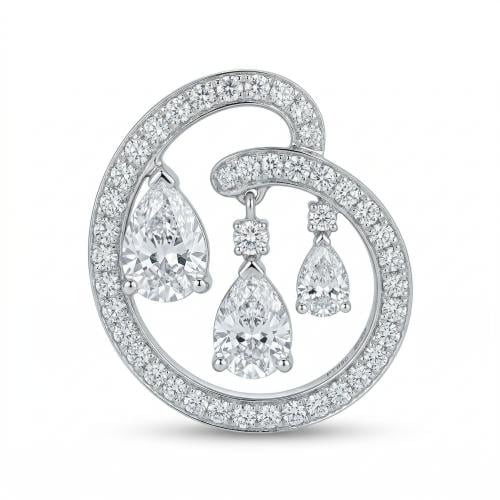 حلق الماس ذهب ابيض