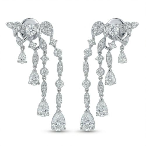 حلق الماس ذهب ابيض عيار18