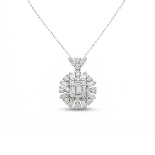 تعليقة الماس ذهب ابيض عيار18