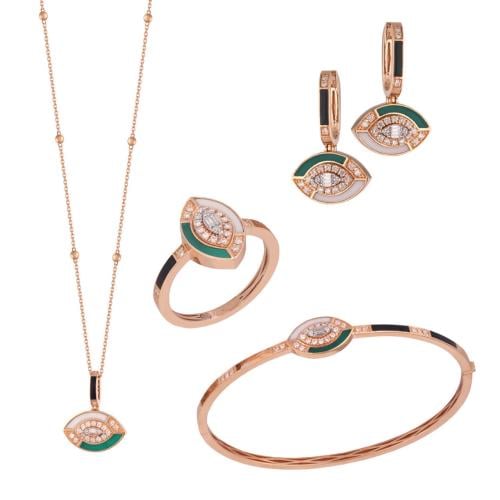 طقم ذهب روز قولد والماس