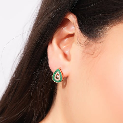 حلق ذهب روز قولد والماس