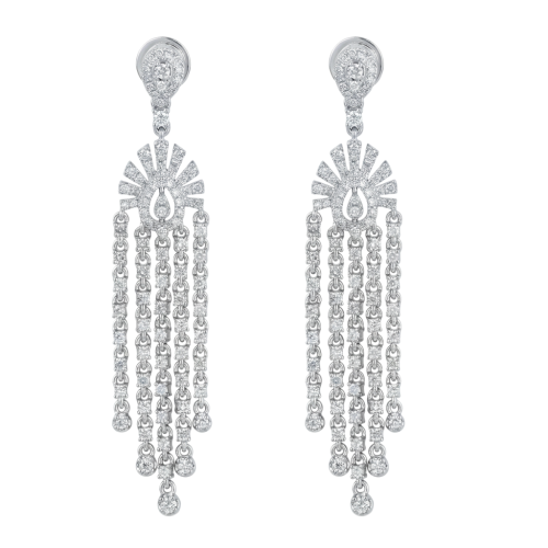 حلق الماس ذهب ابيض عيار18