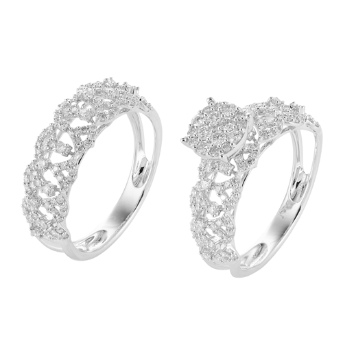 خاتم توينز الماس ذهب ابيض18