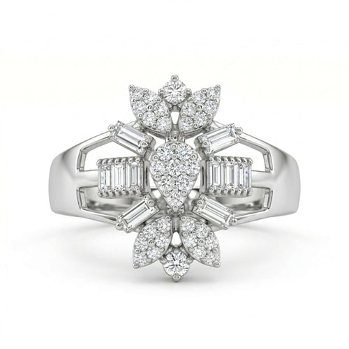 طقم ذهب ابيض والماس عيار18