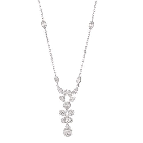 عقد ذهب ابيض والماس