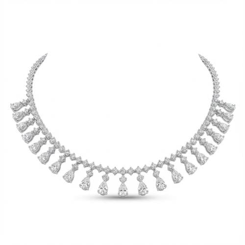 عقد الماس ذهب أبيض عيار18