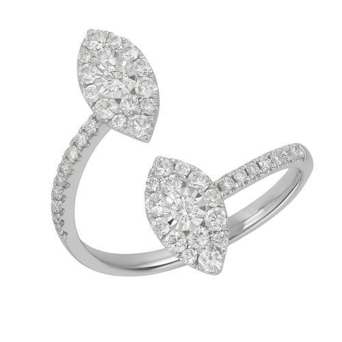 خاتم ذهب ابيض والماس