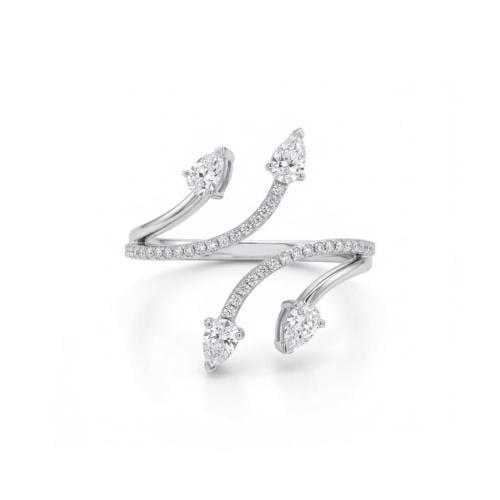 خاتم الماس ذهب ابيض عيار18