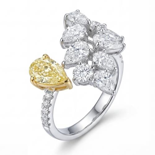 خاتم الماس ذهب ابيض عيار18