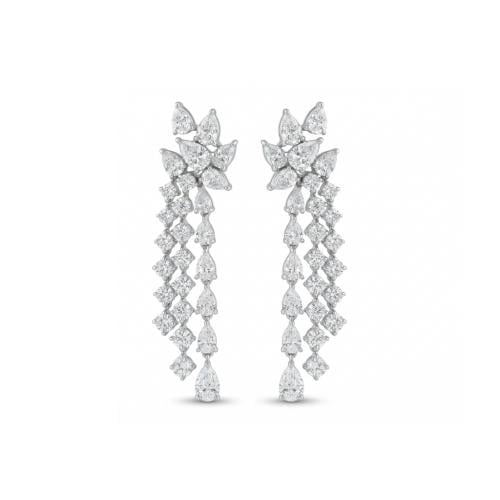 حلق الماس ذهب ابيض عيار18