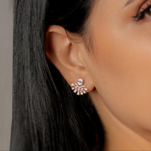 حلق الماس ذهب ابيض