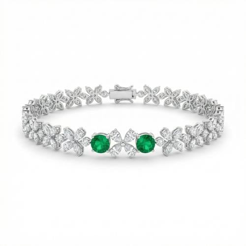 اسوارة الماس ذهب ابيض عيار 18