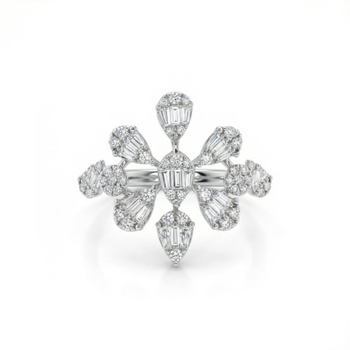 طقم ذهب ابيض والماس عيار18