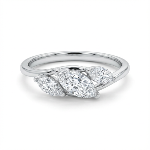 خاتم الماس ذهب ابيض عيار18