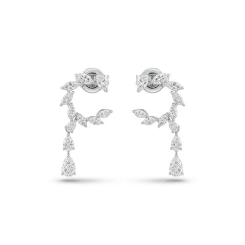 حلق الماس ذهب ابيض عيار18