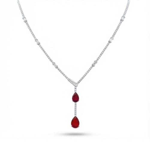 عقد الماس ذهب ابيض عيار18