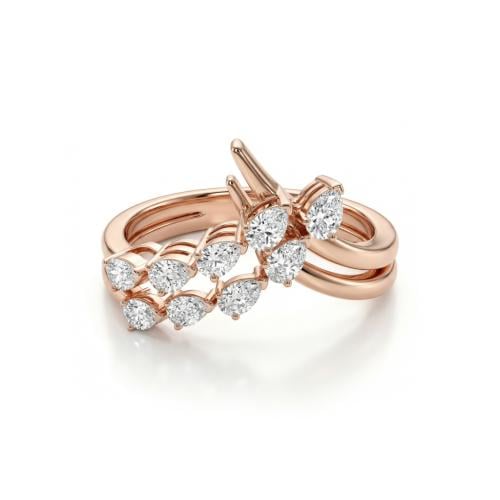 خاتم الماس ذهب روز جولد عيار18