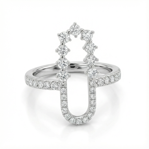 خاتم الماس ذهب ابيض عيار18