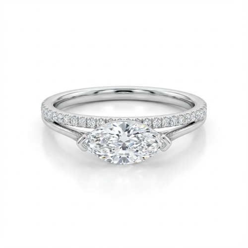 خاتم توينز الماس ذهب ابيض عيار18