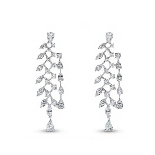 حلق الماس ذهب ابيض عيار18