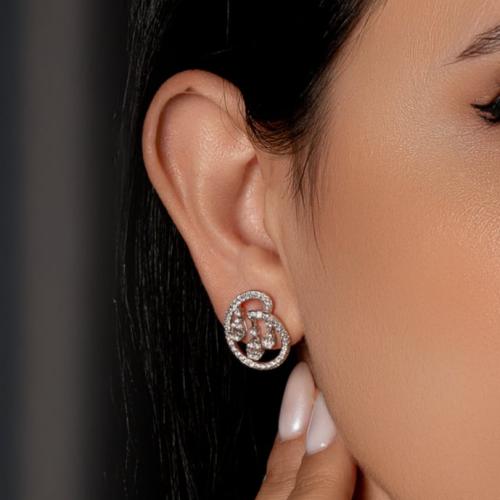 حلق الماس ذهب ابيض