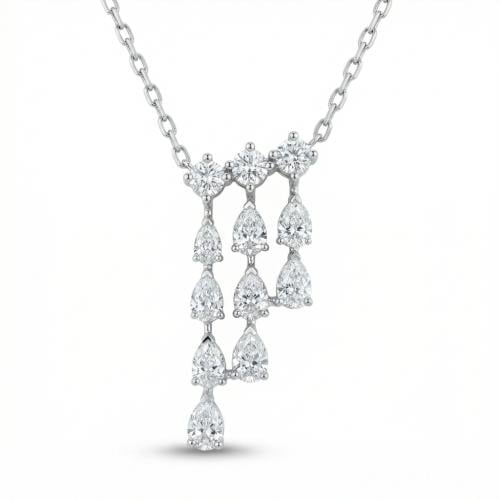 عقد الماس ذهب ابيض عيار18