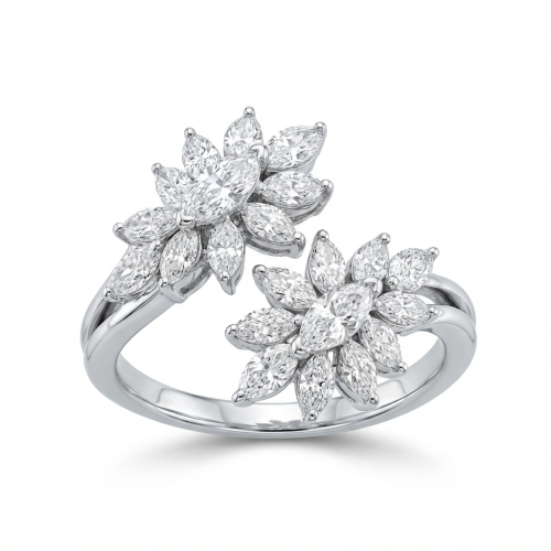 خاتم الماس ذهب ابيض عيار18