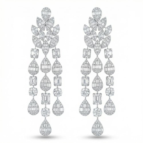 طقم ذهب ابيض والماس عيار18