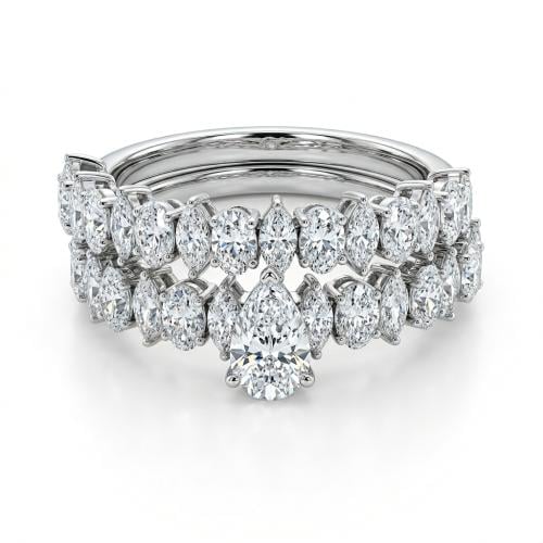 توينز الماس ذهب ابيض عيار 18