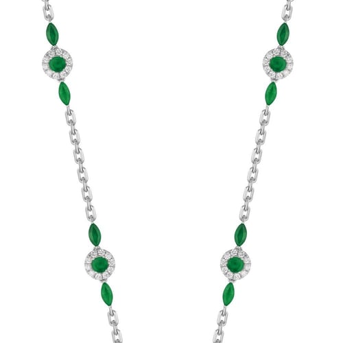 عقد ذهب ابيض والماس