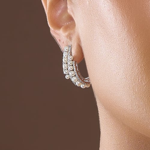 حلق الماس ذهب ابيض عيار18