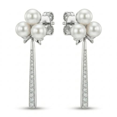 حلق الماس ذهب ابيض