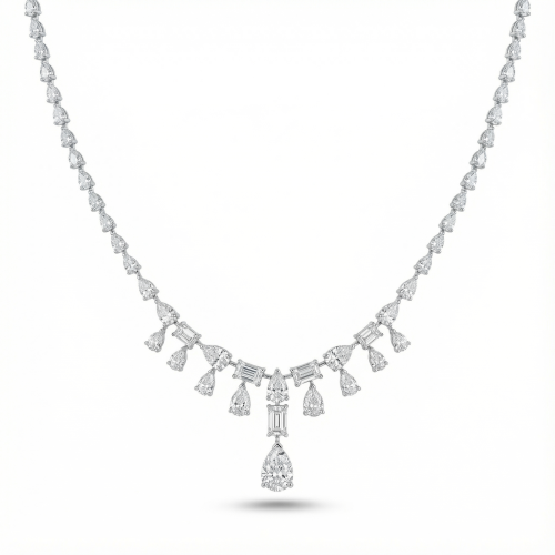 عقد الماس ذهب ابيض عيار18