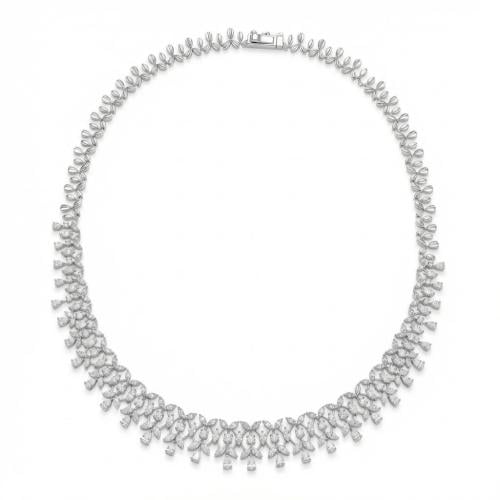 عقد الماس ذهب ابيض عيار18