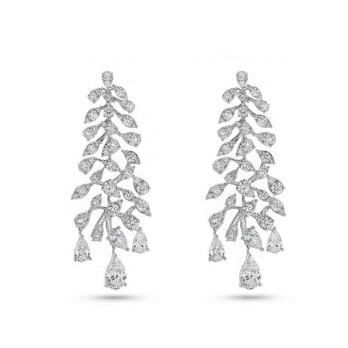 حلق الماس ذهب ابيض عيار18