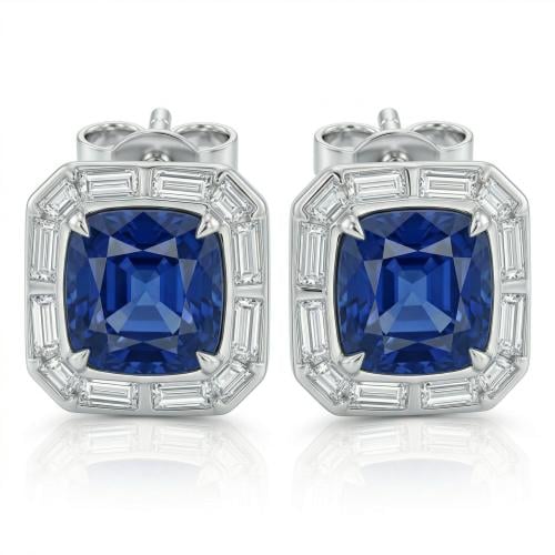 حلق ذهب ابيض والماس