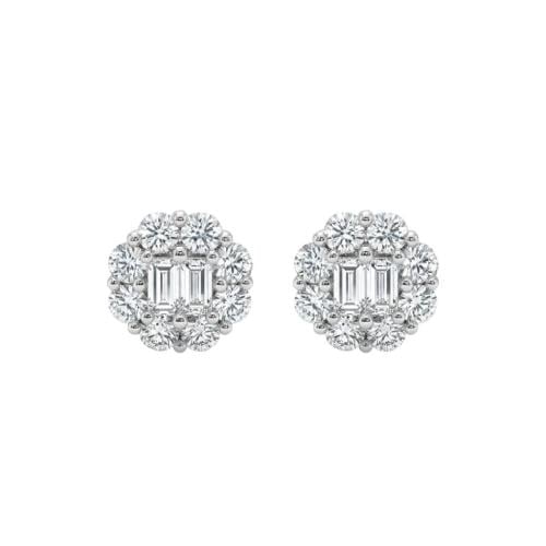 حلق الماس ذهب ابيض عيار18