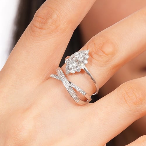 خاتم ذهب ابيض والماس