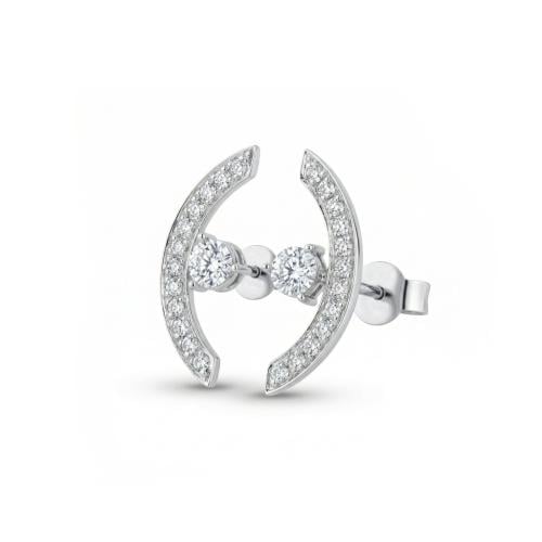 حلق الماس ذهب ابيض عيار18