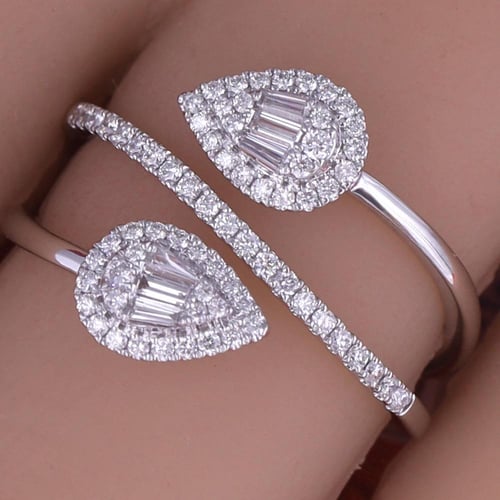 خاتم ذهب ابيض وألماس