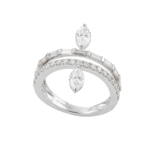 خاتم الماس ذهب ابيض عيار18